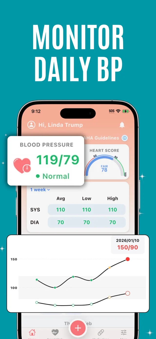 Free Blood Pressure App App Store screenshot 2 of 5